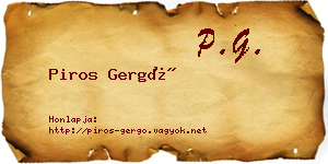 Piros Gergő névjegykártya